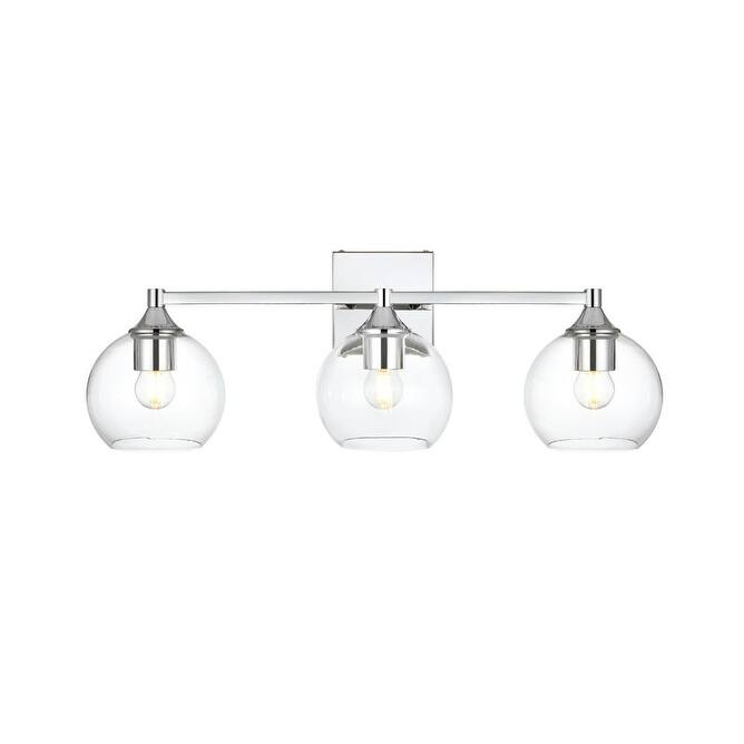 Elegant Lighting LD7308W25 Eero 3 Light 25" Wide Vanity Light - Chrome / Clear