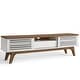 preview thumbnail 31 of 38, Render Low Profile 59 Inch TV Stand in Walnut / White