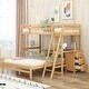 preview thumbnail 2 of 40, Twin over Full Wood Bunk Bed with Built-in Desk and Storage Drawers,Modern Design