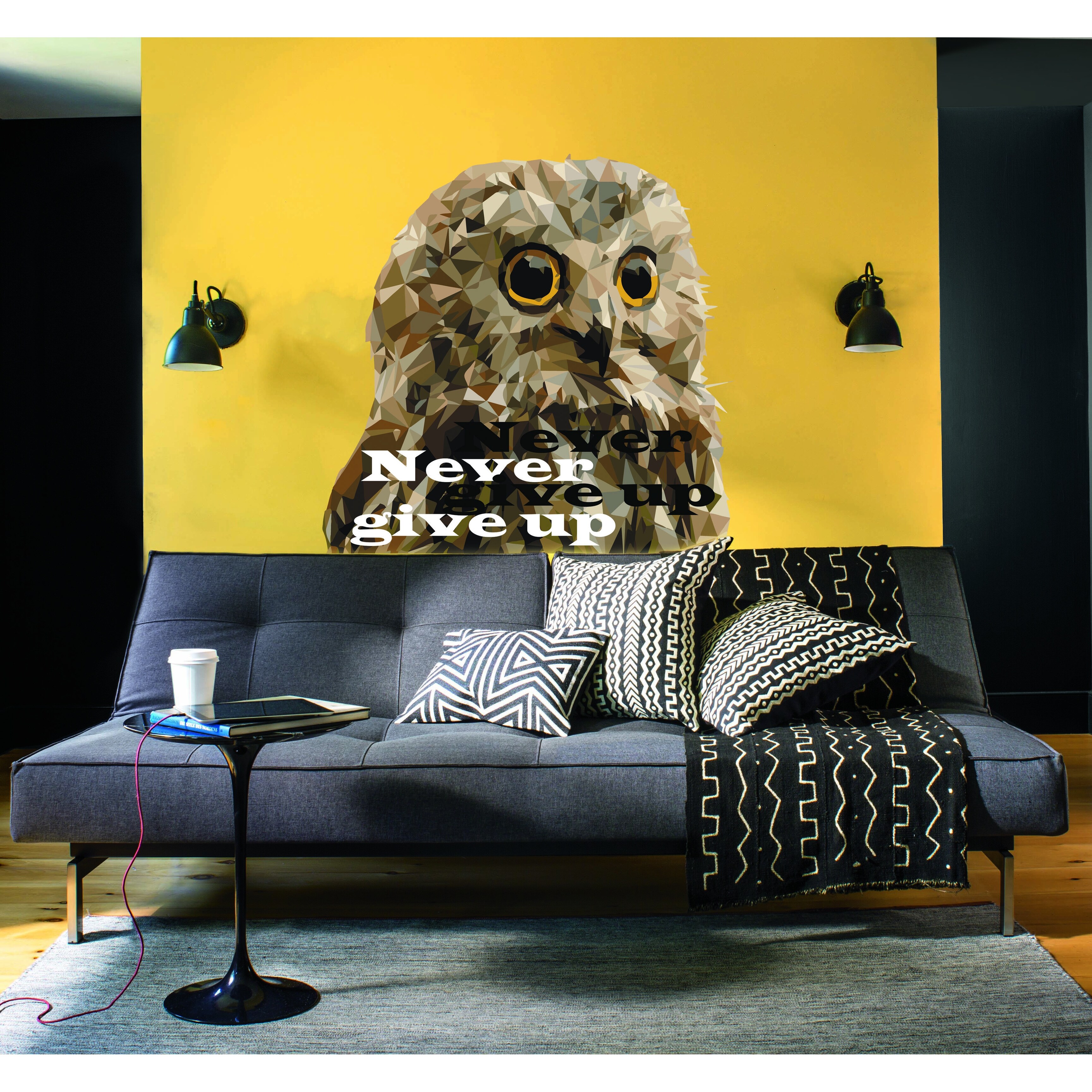 Shop Never Give Up Owl Wall Decal Overstock 32075106