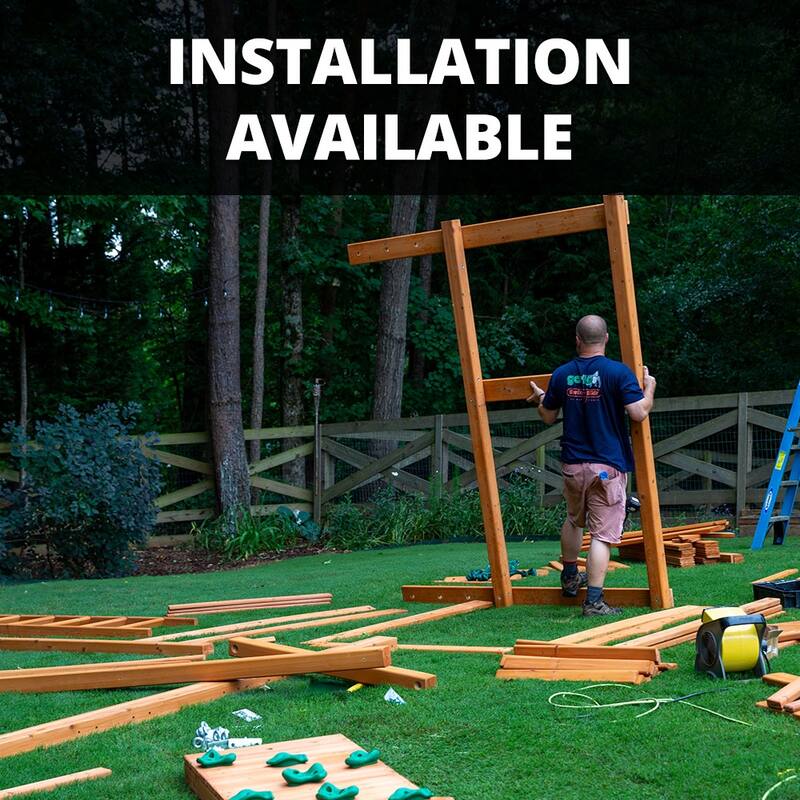 Gorilla Playsets Nantucket II Outdoor Wooden Swing Set with Gray Slide