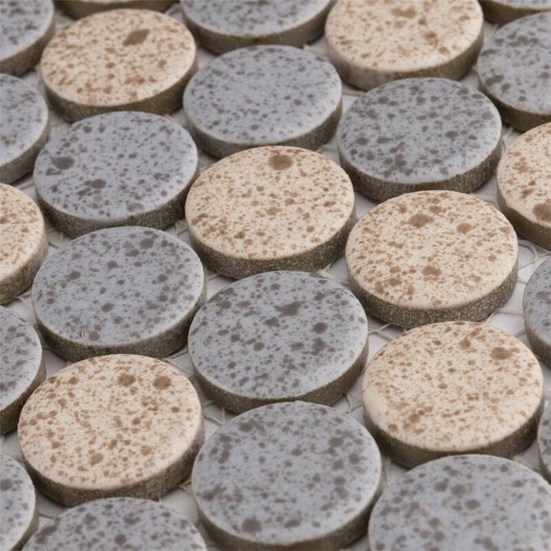Merola Tile Hudson Penny Round Cookies/Cream 11-7/8" x 12-5/8" Porcelain Floor and Wall Tile