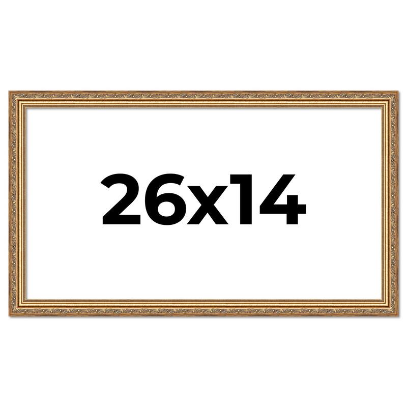 26x14 Frame Red Solid Wood Picture Frame Width 1.75 Inches | Interior Frame Depth 1 13/16 Inches