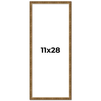 11x28 Frame Gold Solid Wood Picture Frame - Complete Modern Photo