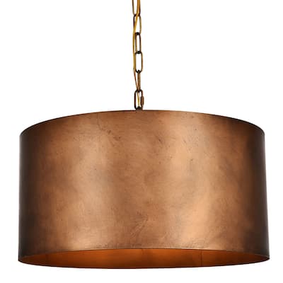 Elegant Lighting Miro 3 Light 20" Pendant with Metal Drum Shade