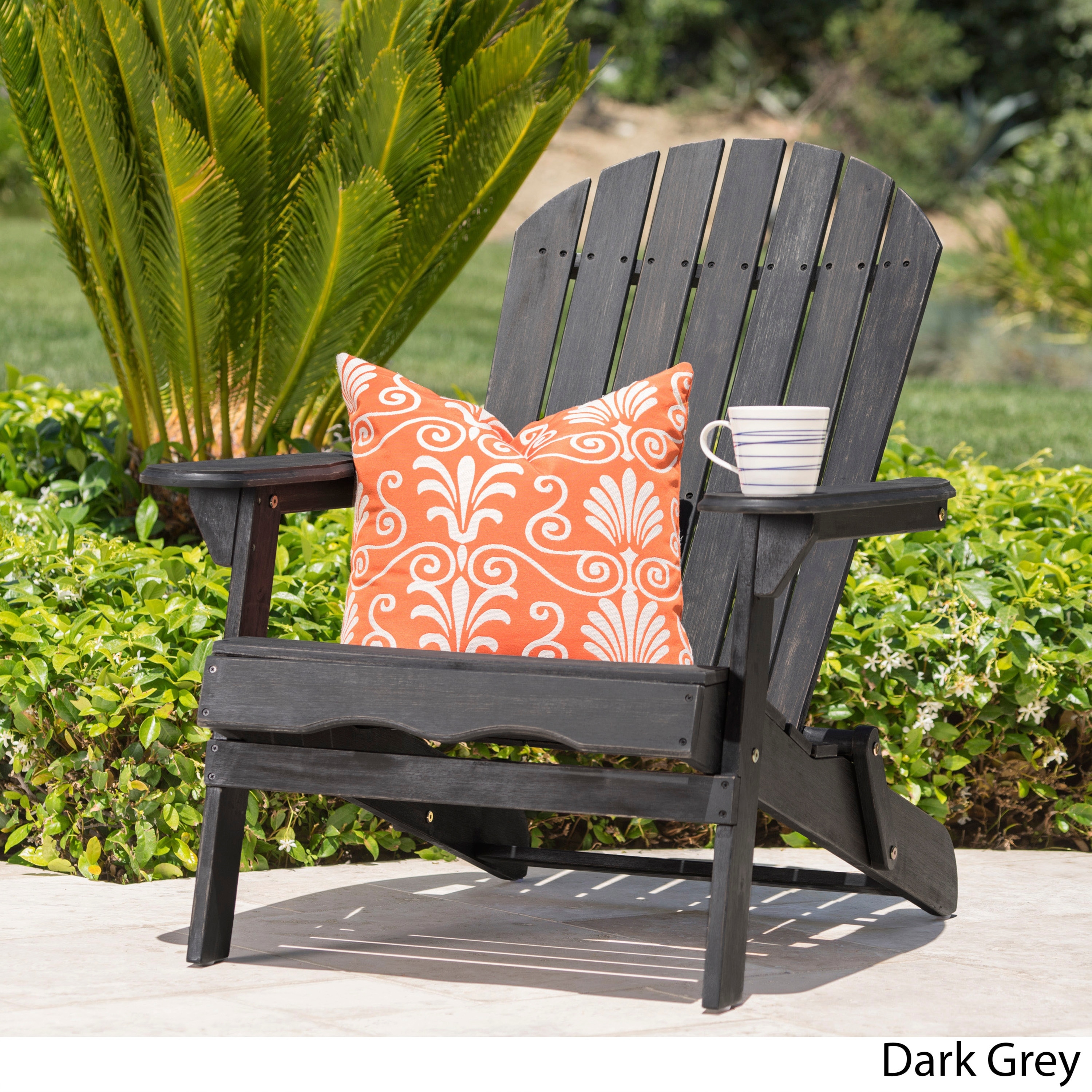Adirondack Chair Folding Patio Seating with Slatted Backrest, Leisure Chair Reading Chair Leisure Chair