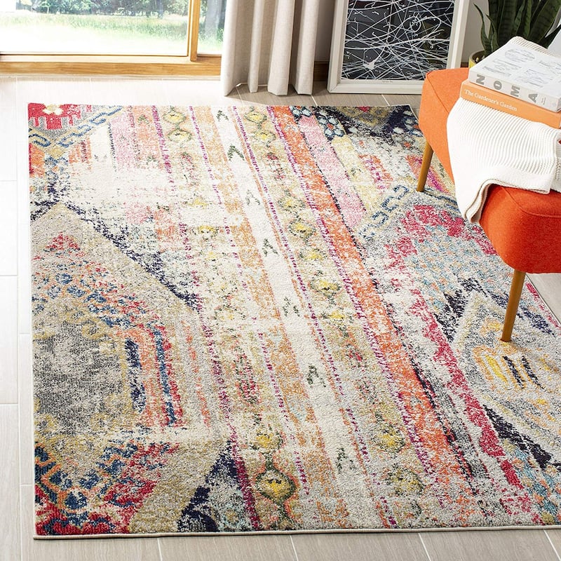 Contemporary Area Rug - 5'1" x 7'7" - Navy Blue Boho Chic Rug - Non-Shedding Living Room Rug - 91 x 61