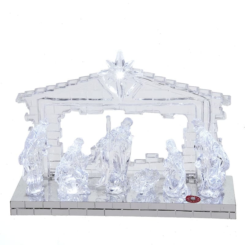 Kurt Adler 8.7-Inch Battery-Operated Light-Up LED Musical Nativity Scene