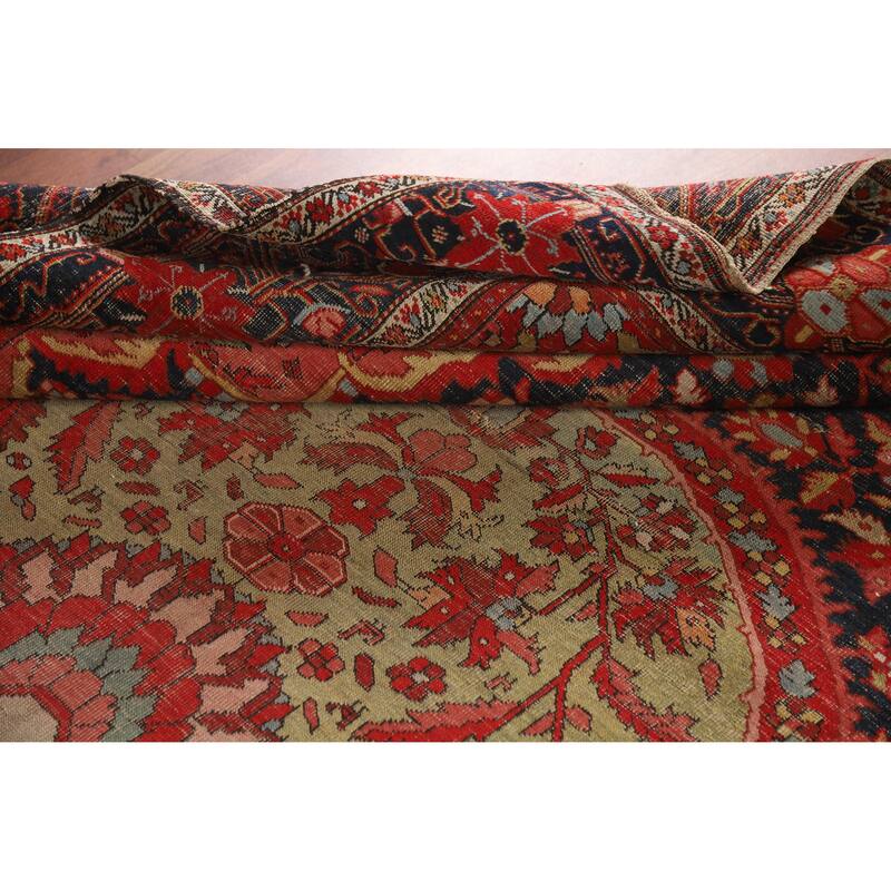 Hand Knotted Oriental 100% Wool Carpet Traditional Floral Navy Blue & Blues Sarouk Area Rug - 10' 5'' X 6' 10''