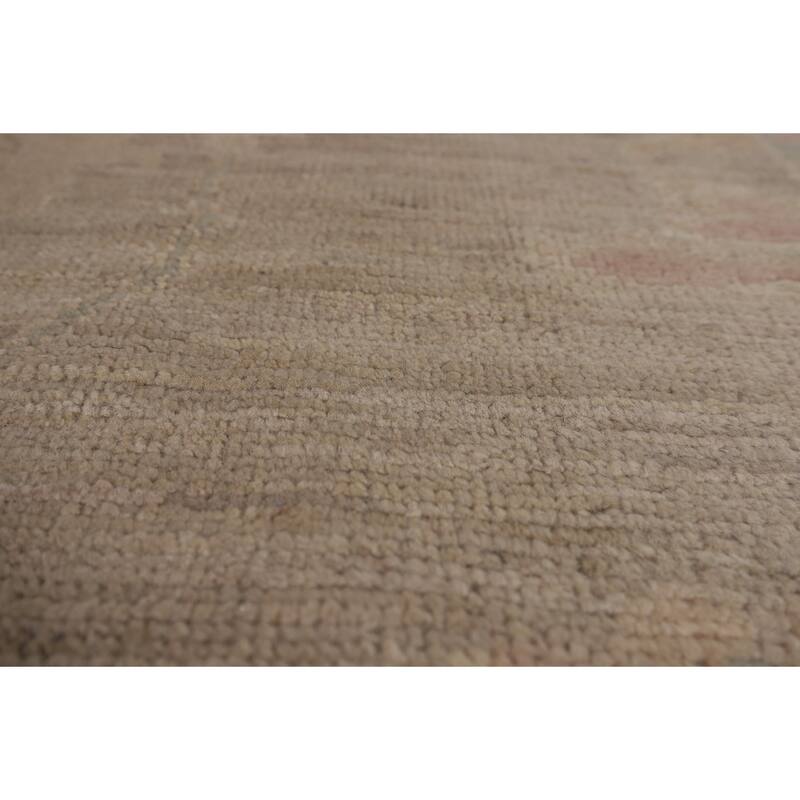 Earth Tone Oushak Vegetable Dye Area Rug Handmade Wool Carpet - 6'0"x 9'0"