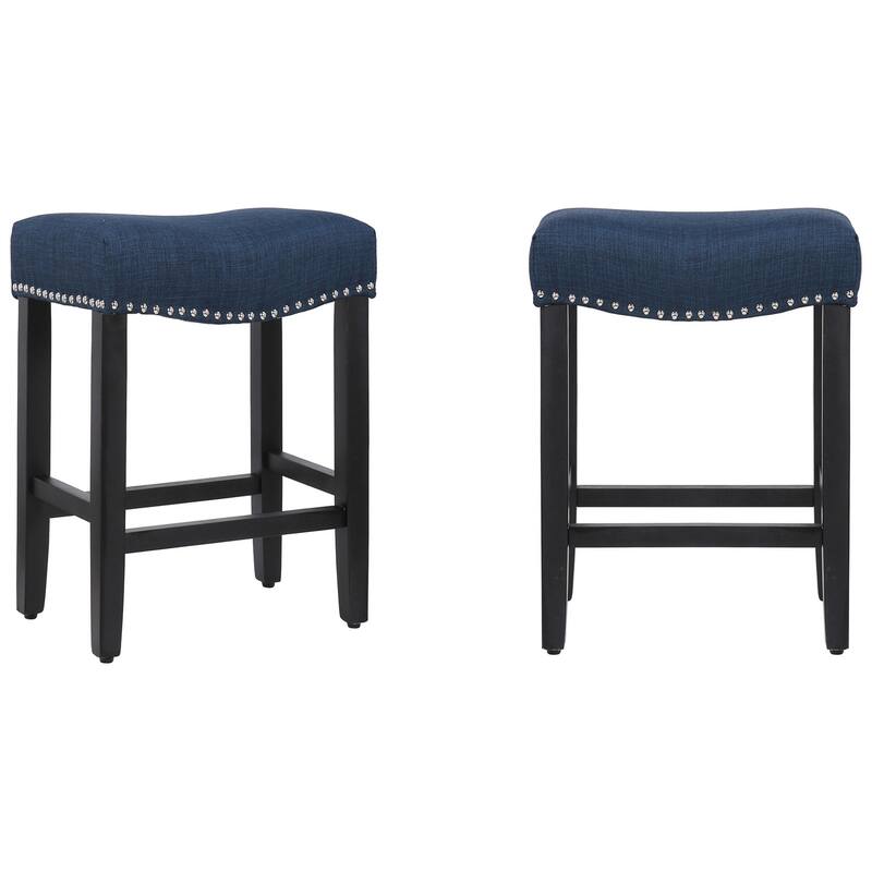 Jameson Upholstered Polyester Black 24 Inch Counter Stool (Set Of 2)