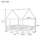 preview thumbnail 7 of 10, Full Size House Bed Wooden Floor Bed with Roof Frame,Safety Guardrails