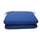 preview thumbnail 7 of 19, Sunbrella Solid fabric 2 pack 18 in. Square seat pad with 21 options - 18"W x 18"D x 2.5"H Canvas True Blue