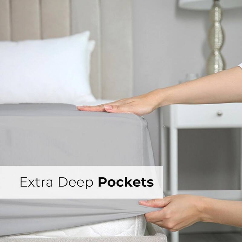 CGK Linens Microfiber Extra Deep Pocket 18" - 24" Inch Fitted Sheet