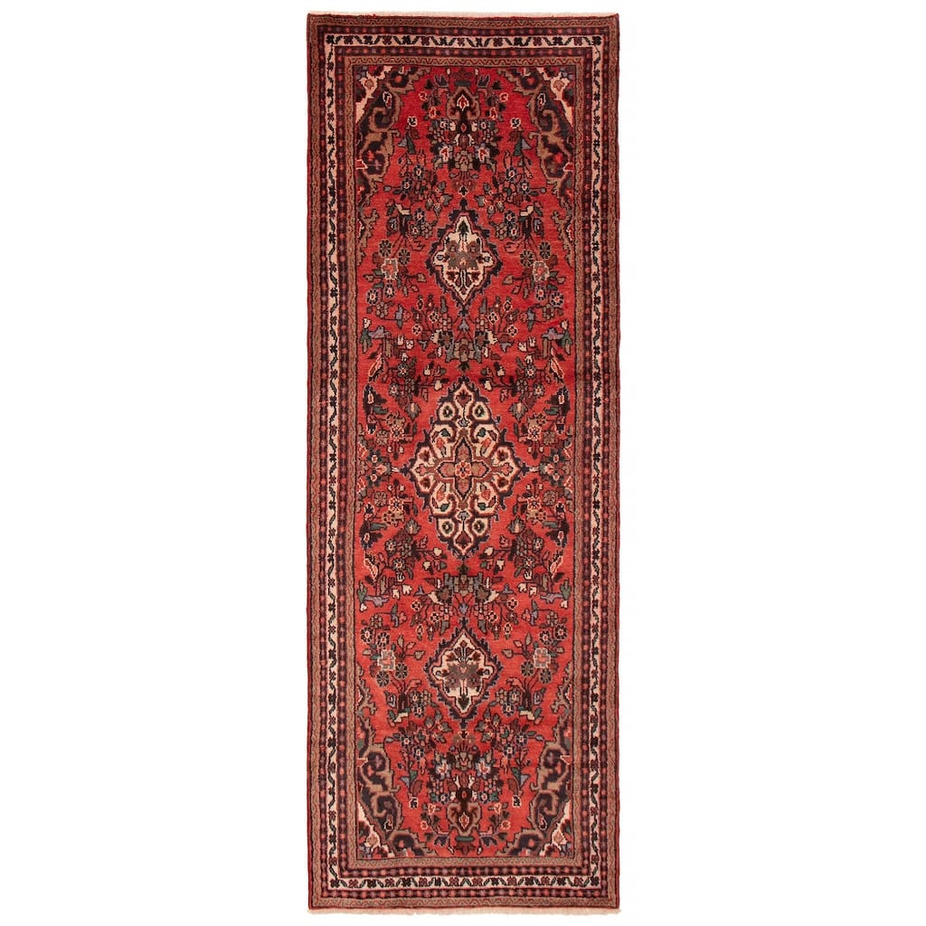 ECARPETGALLERY Hand-knotted Andelz Red Wool Rug - 3'9 x 11'0