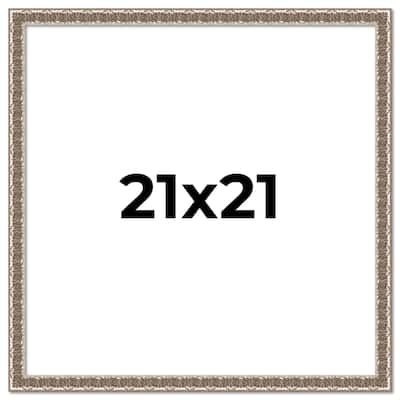 21x21 Frame Silver Versailles Ornate Solid Wood Picture Frame | 1 Inch
