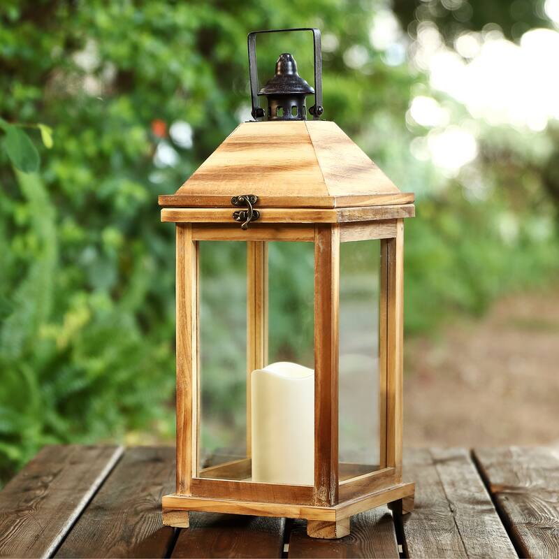 SAFAVIEH Lighting Varhudi Outdoor Lantern - 7" W x 7" D x 18" H - 7Wx7Dx18H