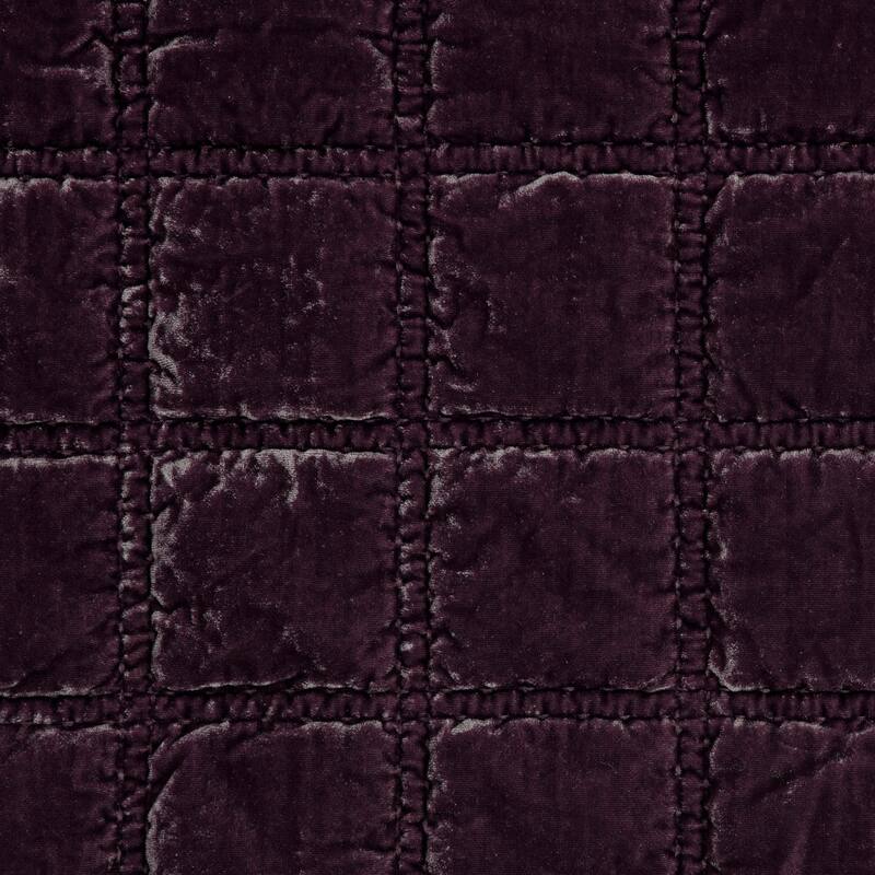 HiEnd Accents Stella Faux Silk Velvet Double Box Stitch Modern Rustic 3 Piece Quilt Set