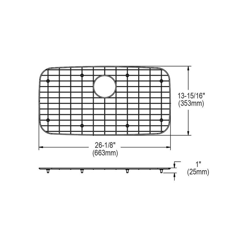 Dayton Stainless Steel 26-1/8" x 13-15/16" x 1" Bottom Grid