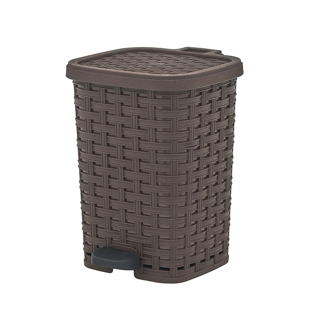 Superio Rattan Step On Trash Can with Removable Liner