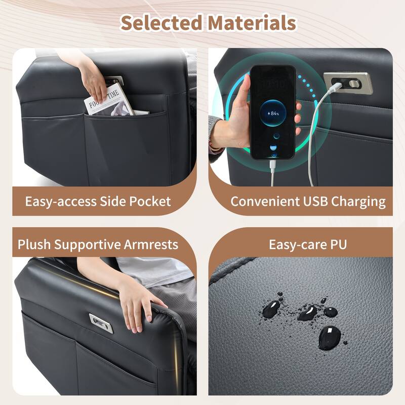 Power Swivel Rocker Recliner Chair for Adults, 270 Swivel Rocking Recliner Chair, Single Sofa Recliner for Living Room