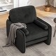 preview thumbnail 3 of 76, HOMYKA Oversized Accent Chair, Modern Sherpa Single Sofa with 2PCS Pillows Black