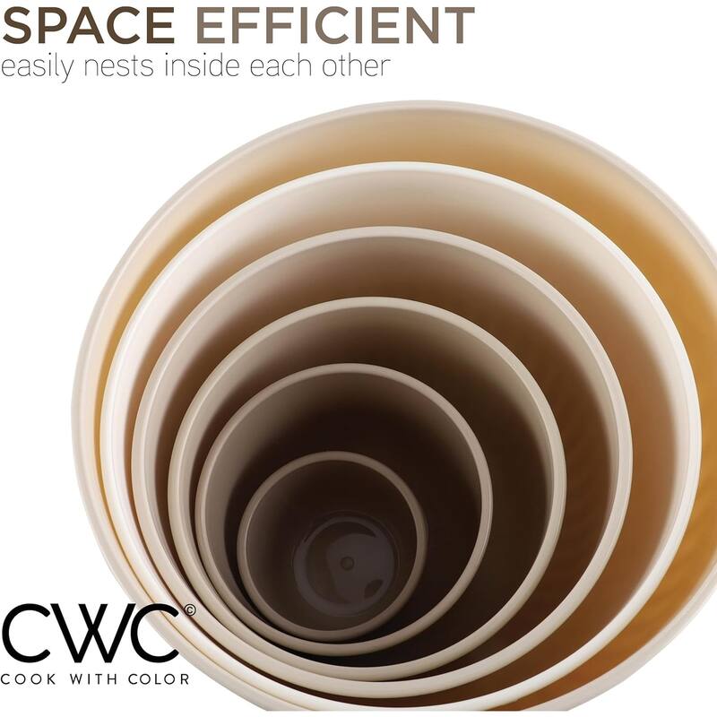 COOK WITH COLOR Prep Bowls with Lids- Wide and Deep Nesting Plastic Small Mixing Bowl Set with Lids, 12 Piece Set - Deep Bowls