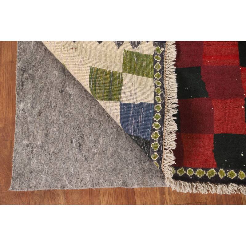 Checkered Gabbeh Persian Vintage Accent Rug Handmade Wool Carpet - 2'7" x 3'6"