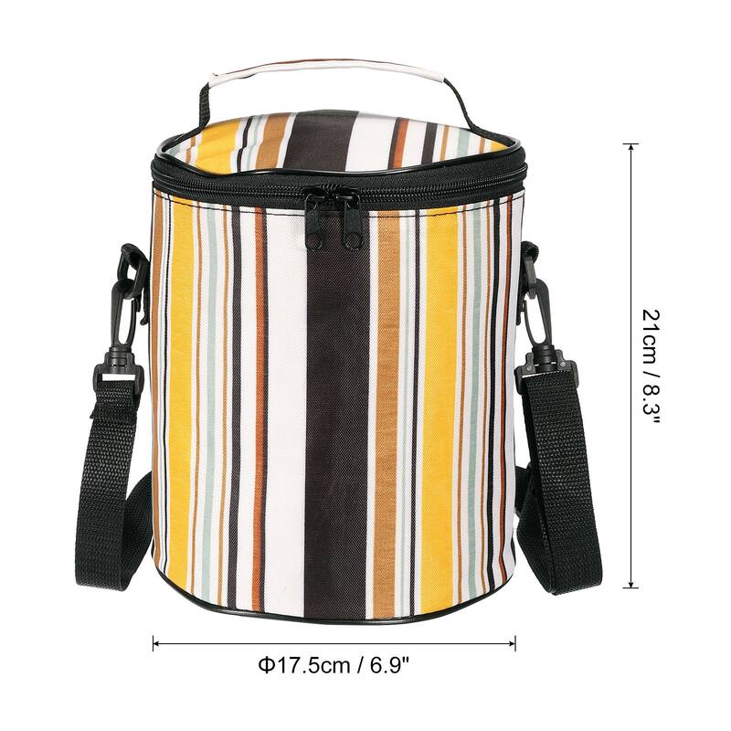 Portable Waterproof Insulated Food Jar Lunch Tote Bag, Multicolor - Multicolor-6.9"x8.3"