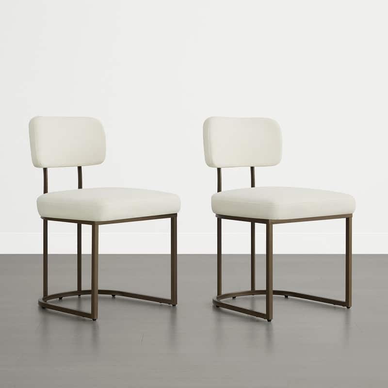 Spruce & Spring Arthur Dining Chair Set with Brass or Black Frame