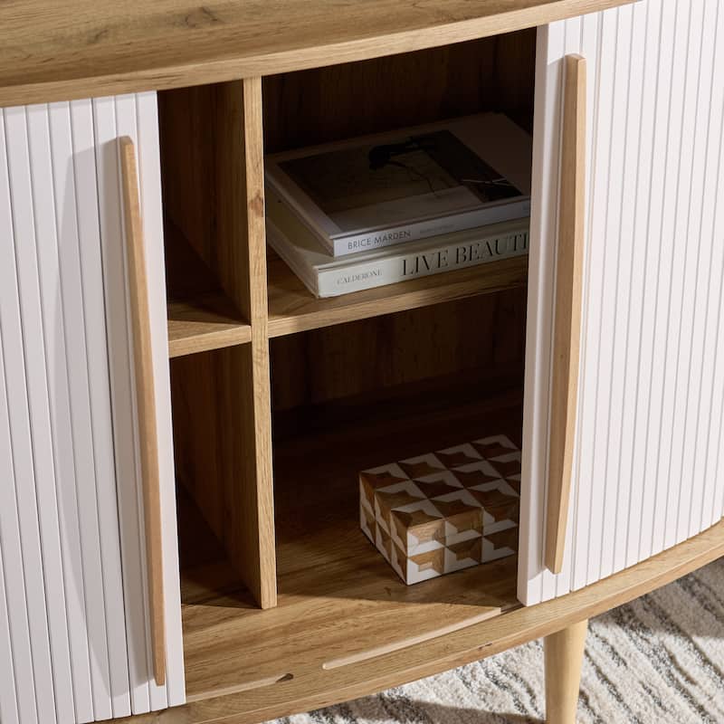 SAFAVIEH Home Sabby Tambour Door Compact Sideboard/TV Stand - 39"W x 20"D x 32"H