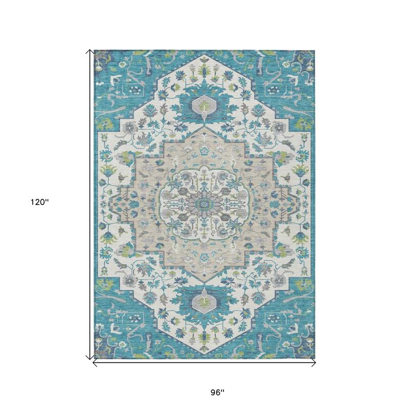 HomeRoots Oriental Traditional Rectangle Outdoor Rug