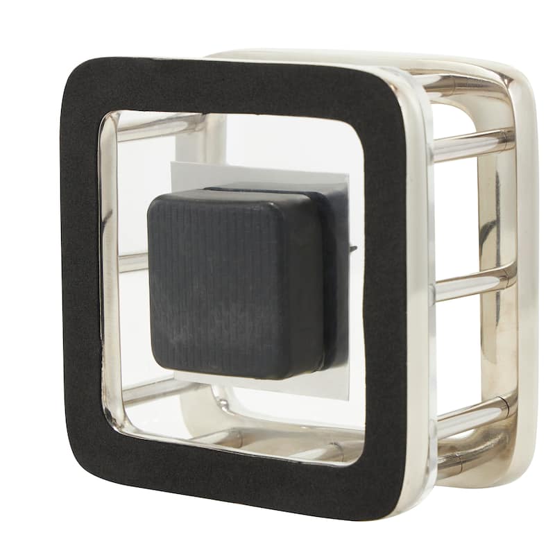 Silver Aluminum Dimensional Open Frame Geometric Clock