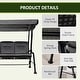 preview thumbnail 23 of 23, Outsunny Outdoor Patio Porch Swing Bench with Included Adjustable Shade Awning & Comfort Padded Seating for Three People