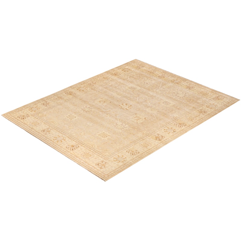 Overton Hand Knotted Wool Vintage Inspired Traditional Mogul Beige Area Rug - 9 x 12