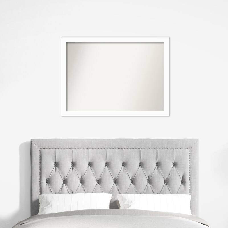 Basic Narrow Non-Beveled Wood Framed Wall Mirror