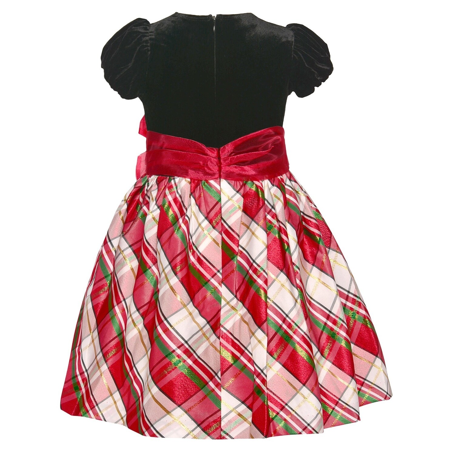 baby girl bonnie jean velvet plaid dress