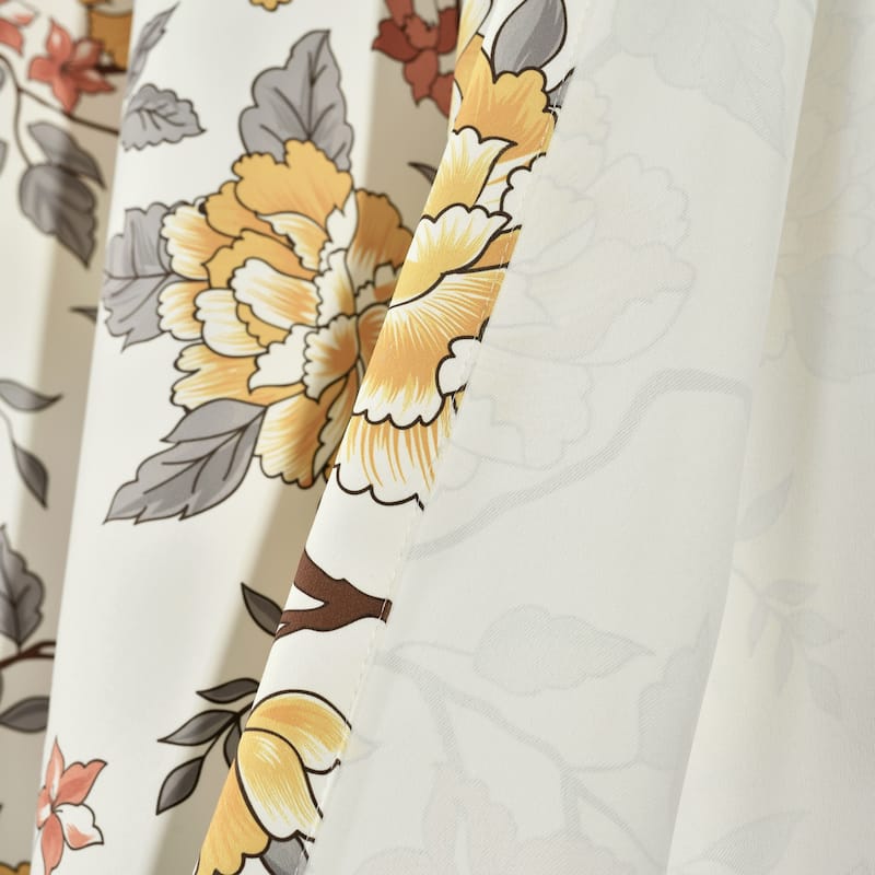 Lush Decor Ivana Floral Room Darkening Window Curtain Panel Pair - 84" x 52"