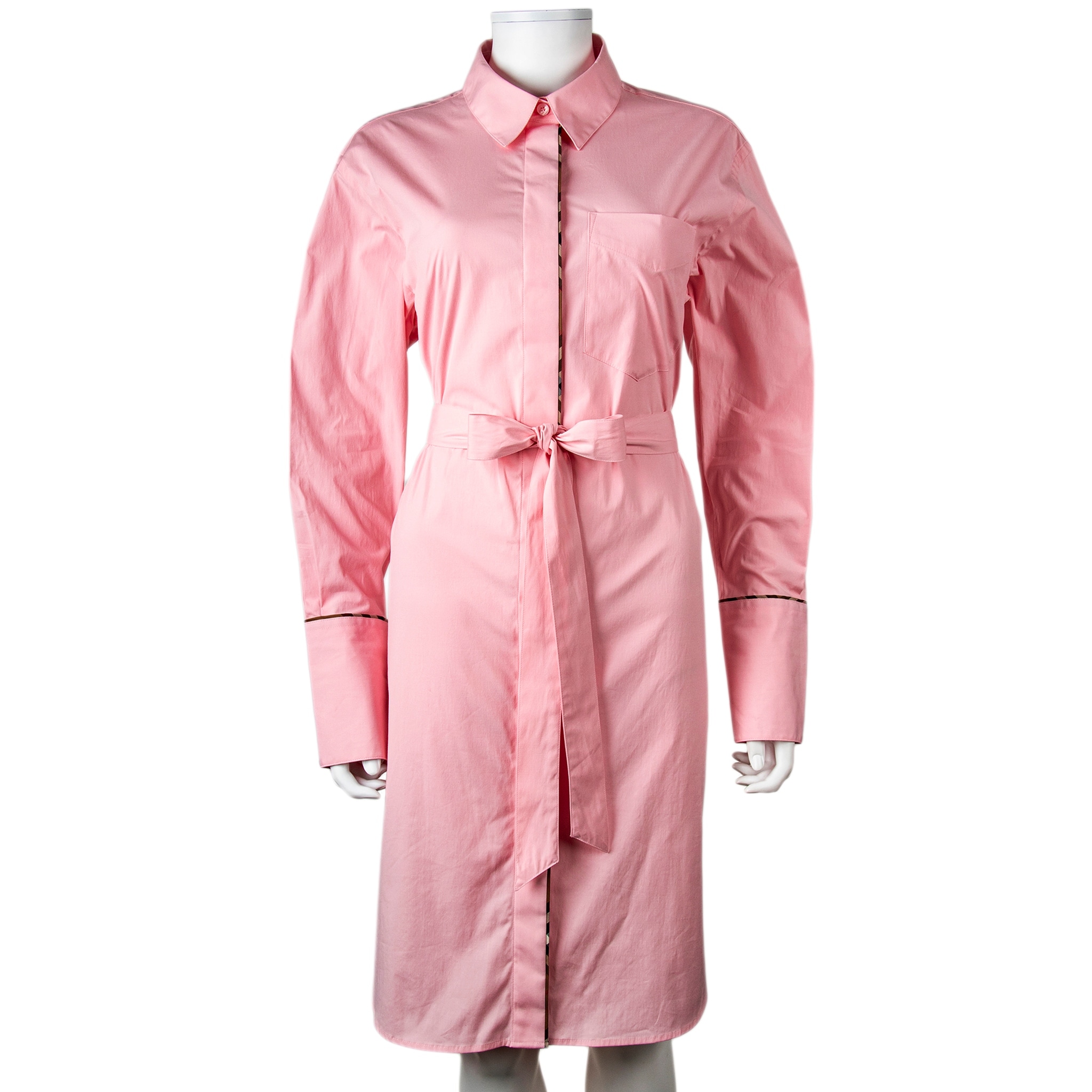 Burberry Ivery Belted Shirt Dress - Overstock - 43205147