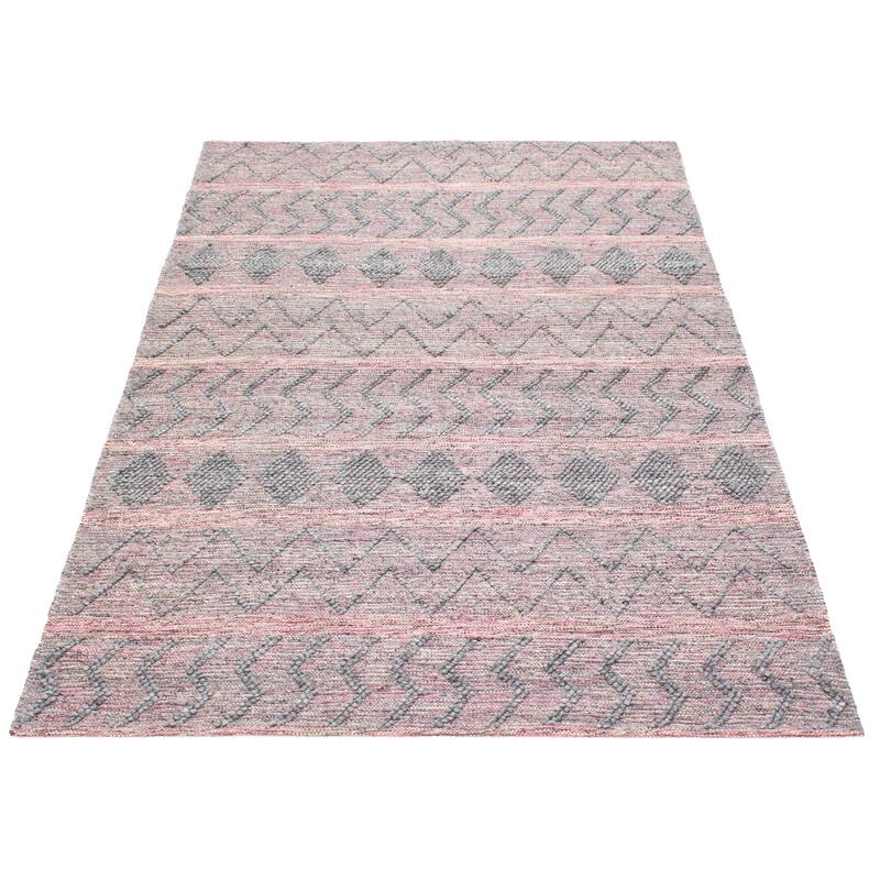 ECARPETGALLERY Braid weave Sienna Grey Wool Rug - 6'1 x 9'5