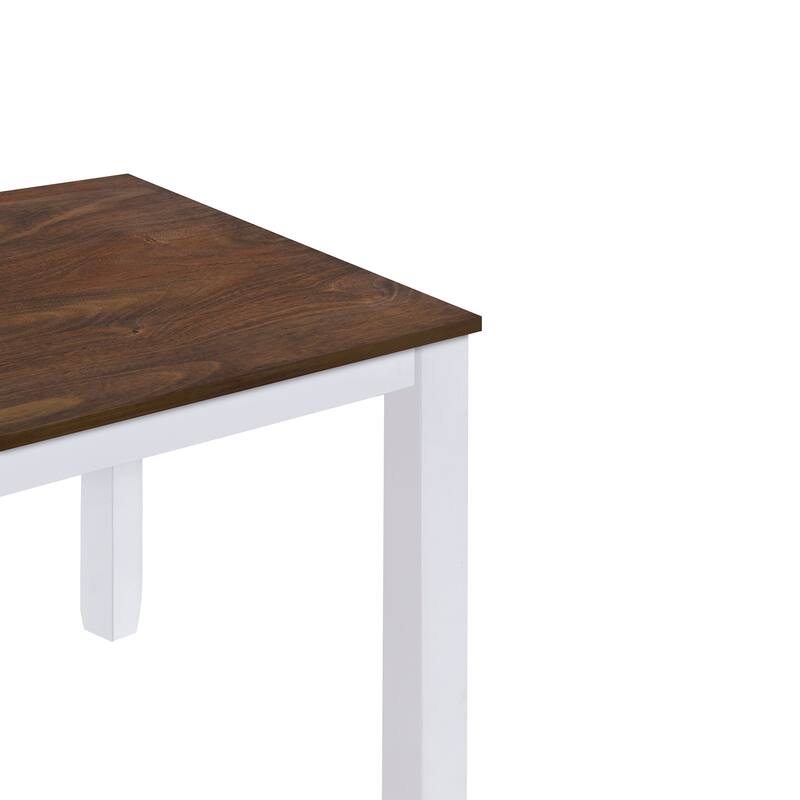 Roomfitters Rustic Minimalist 5-Piece Dining Table Set with X-Back Chairs for Small Spaces