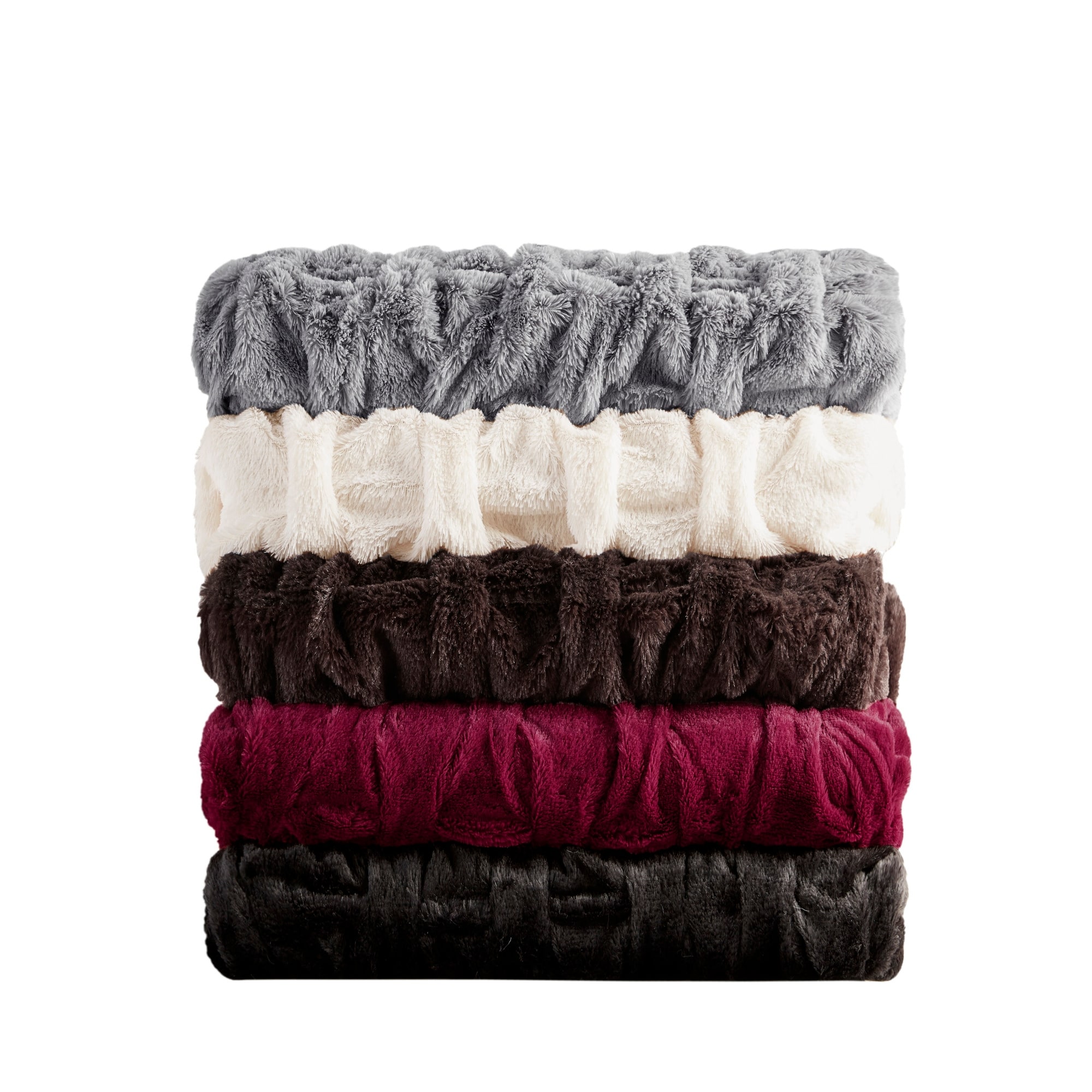 50x60 Ruched Faux Fur Throw Blanket - Madison Park : Target