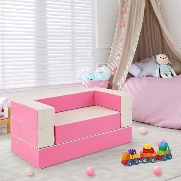 slide 2 of 7, 4-in-1 Convertible Furniture 8PCS Climb and Crawl Foam Playset