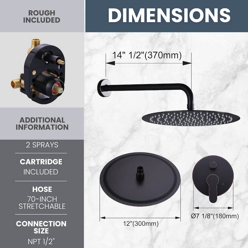 WOWOW Wall Mount 9-Spray Shower Faucet with Handshower