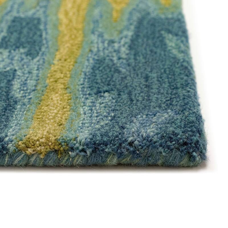 Liora Manne Corsica Reflection Blue/ Green Abstract Indoor Wool Rug