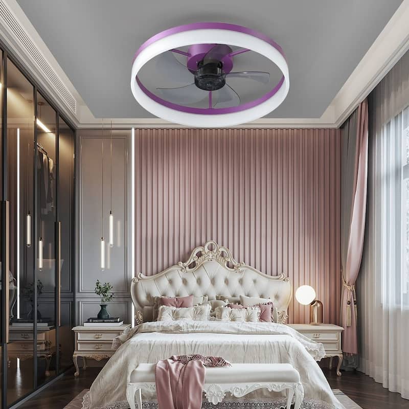Modern Flush Mount Ceiling Fan with Lights