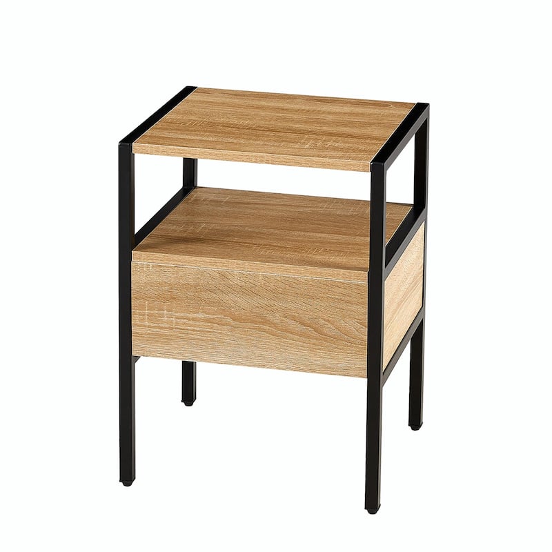Rattan Woven Nightstand with Multi-functionality