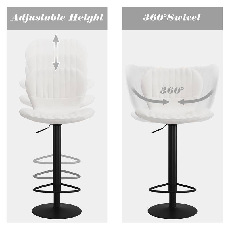 Swivel Barstools, Kitchen Counter Height Bar Chairs with Armrest and Back for Bar