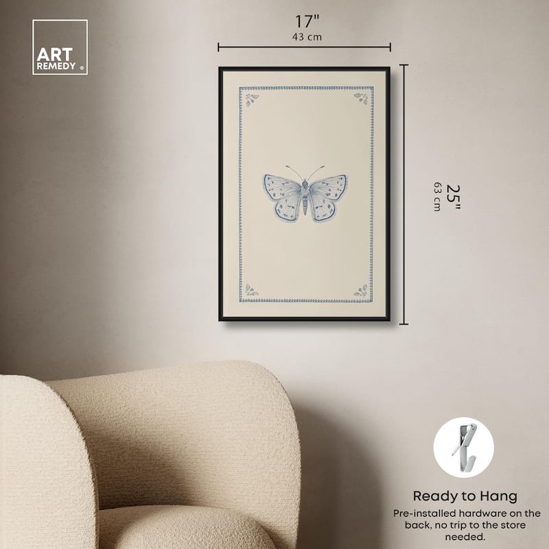 Blue Butterfly II Canvas by Art Remedy
