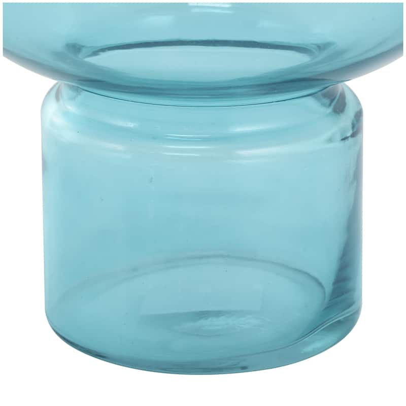 Glass Round Decorative Vase with Varying Shapes and Sizes - Set of 3 Blue, Green, Orange - Roche River Decor